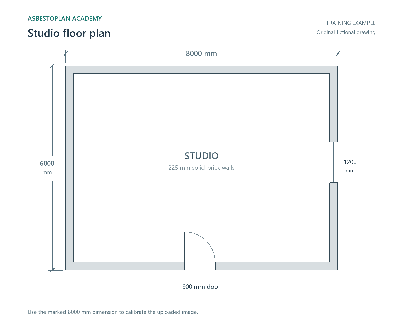Fictional Academy studio floor plan used in the tracing tutorial